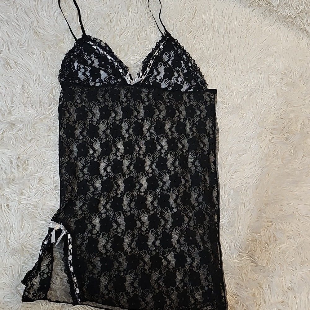 Womens Lace Lingerie Sheer Black Nightie Mesh Sexy